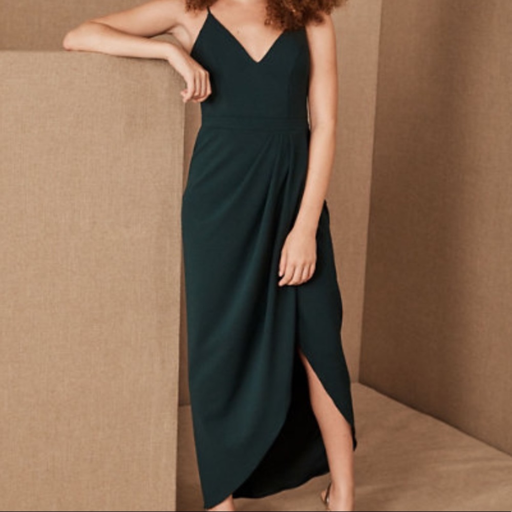BHLDN Caron V-Neck Crepe Dress